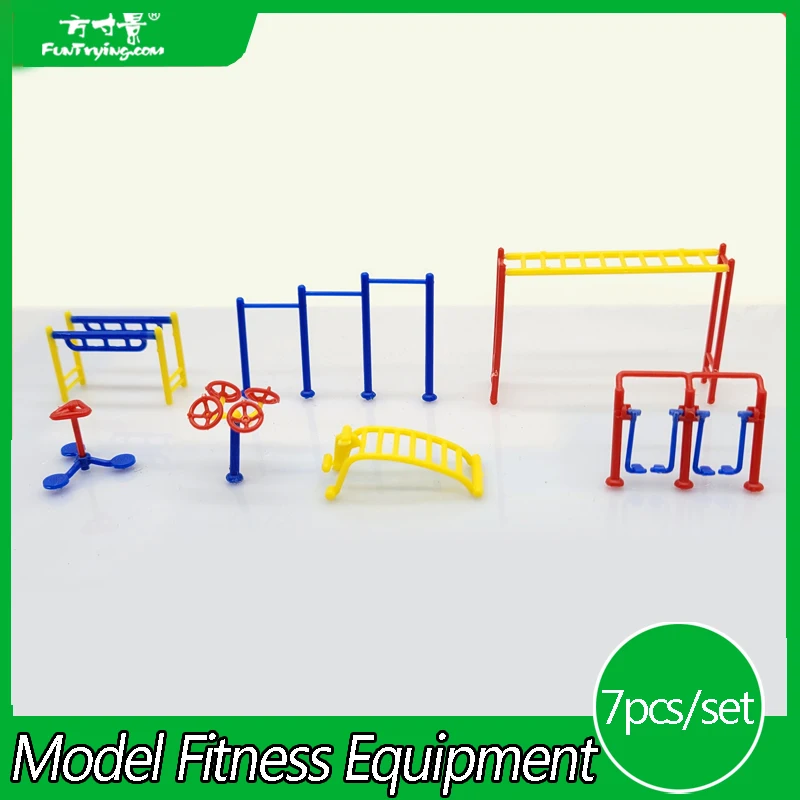 1:87 Ho Scale Model Fitness Equipment 7pcs/set Garden Community Entertainment Leisure Gym Facilitie Model 1:100 1:75 TT OO Scale