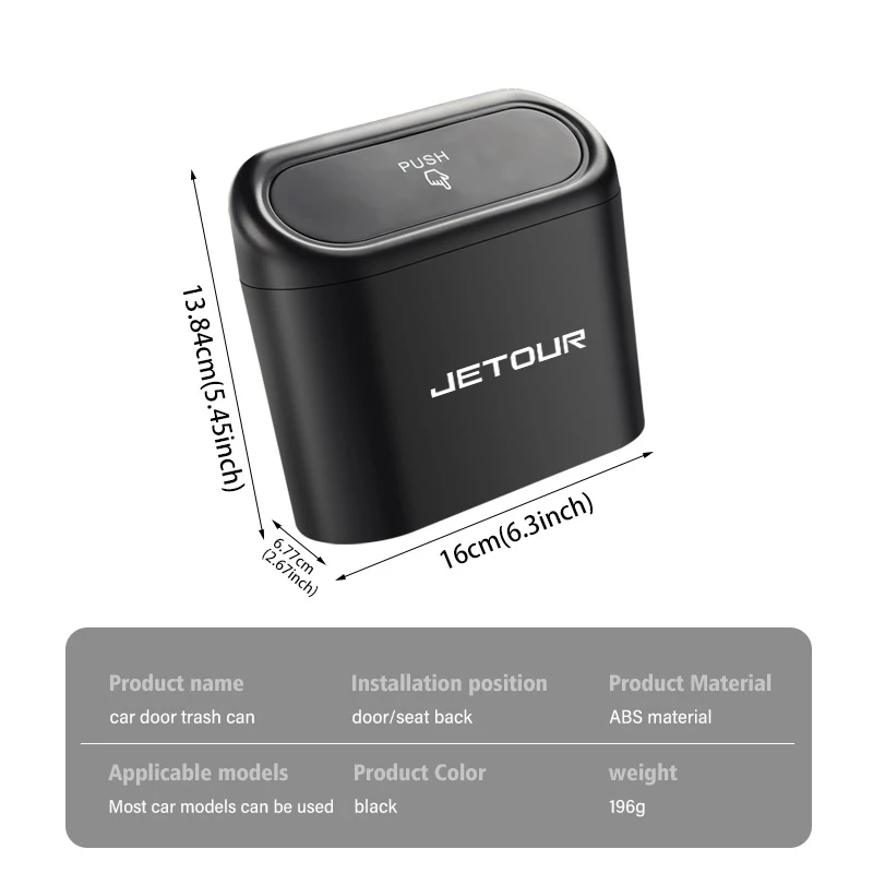 Waterproof Leak‑Proof Universal Car Trash Bin Multifunctional Garbage Case Storage Holder For Jetour X70 PLUS FL Shanhai L9 T1 T - view 2