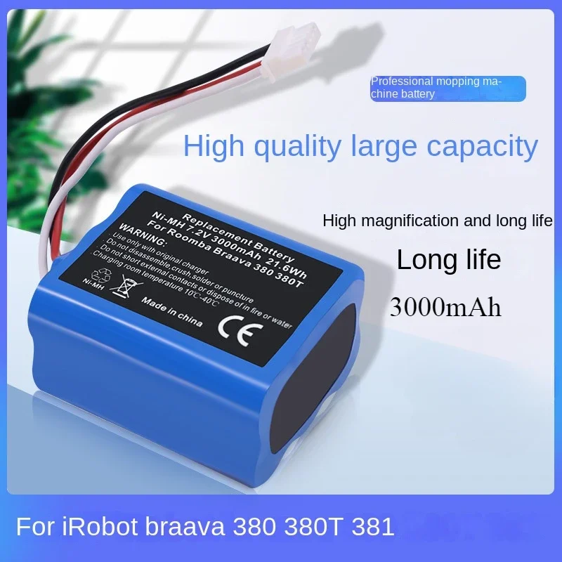 

Vacuum Robot Battery 7.2V Suitable for Irobot Robot Braava380t Mint 5200C 5200 Consumer Electronics Rechargeable Batteries Parts