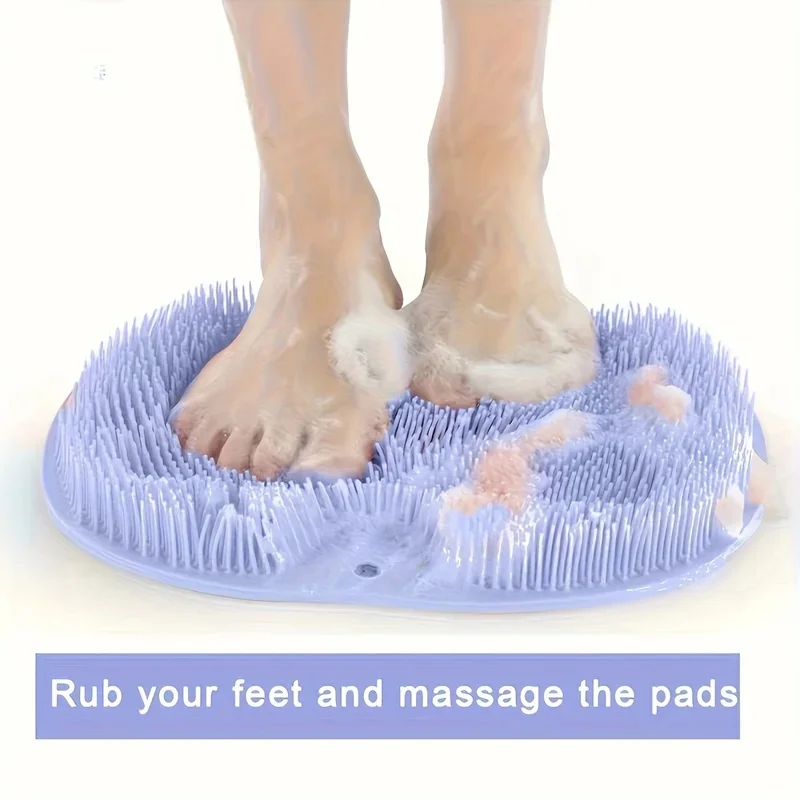 1PC Bathroom Shower Foot Massage Mat with Non-slip Suction Cup Wall-mounted Back Scrub Massage Bathroom Essential  Refreshing