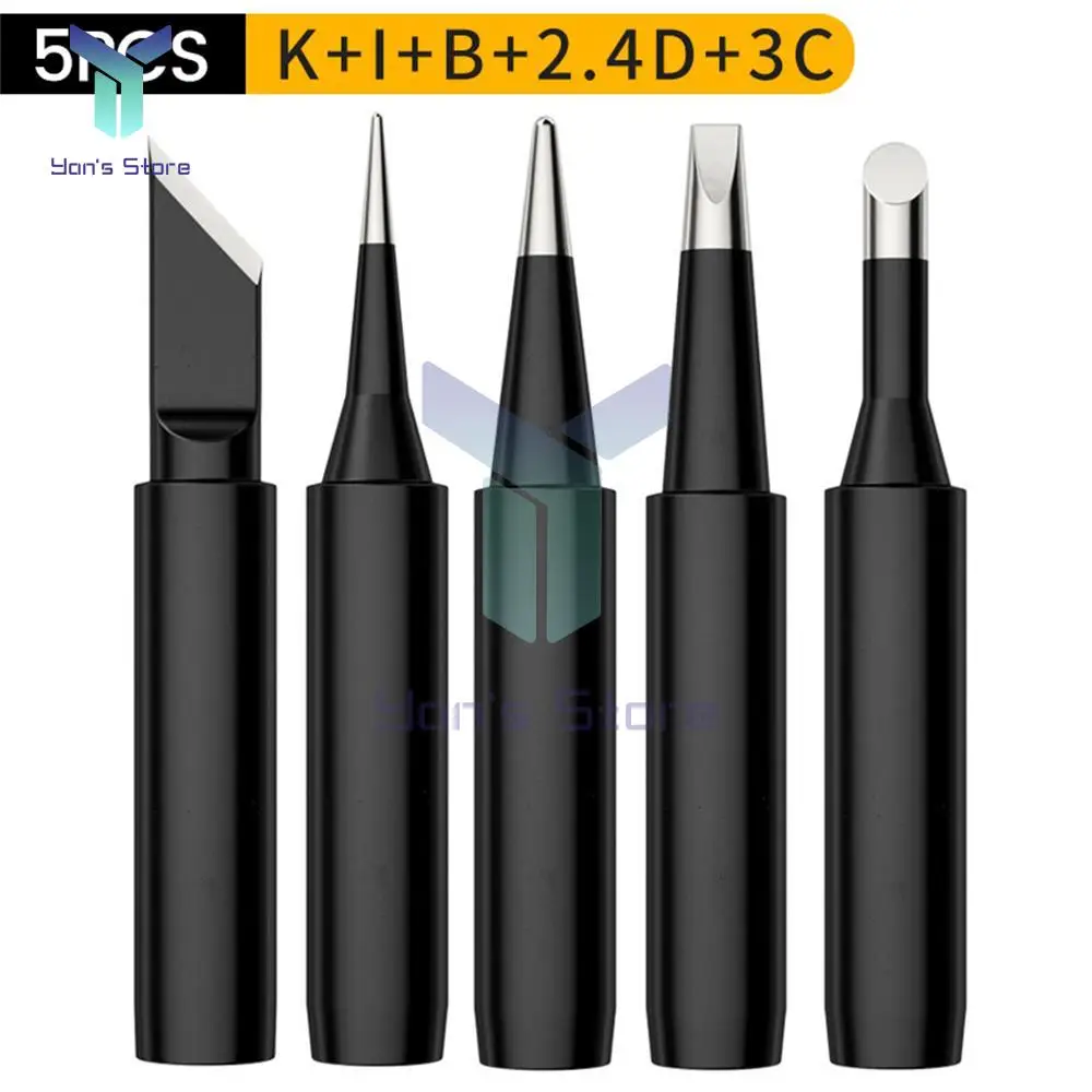 5PCS Welding Tip Set 936 Soldering Station Accessories Pure Copper Quick Heat Soldering Wick 900M-T-2.4D\900M-T-3C\900M-T-K\I\B