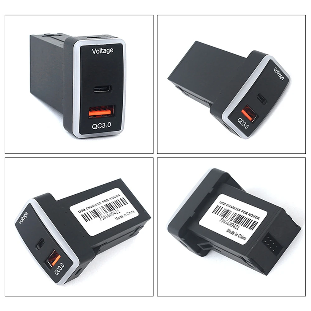 مقبس شاحن السيارة QC3.0 شحن سريع USB شحن منفذ محول الطاقة الهاتف لهوندا أكورد 2003-2007 ل Acura TL 2004-2006 #3