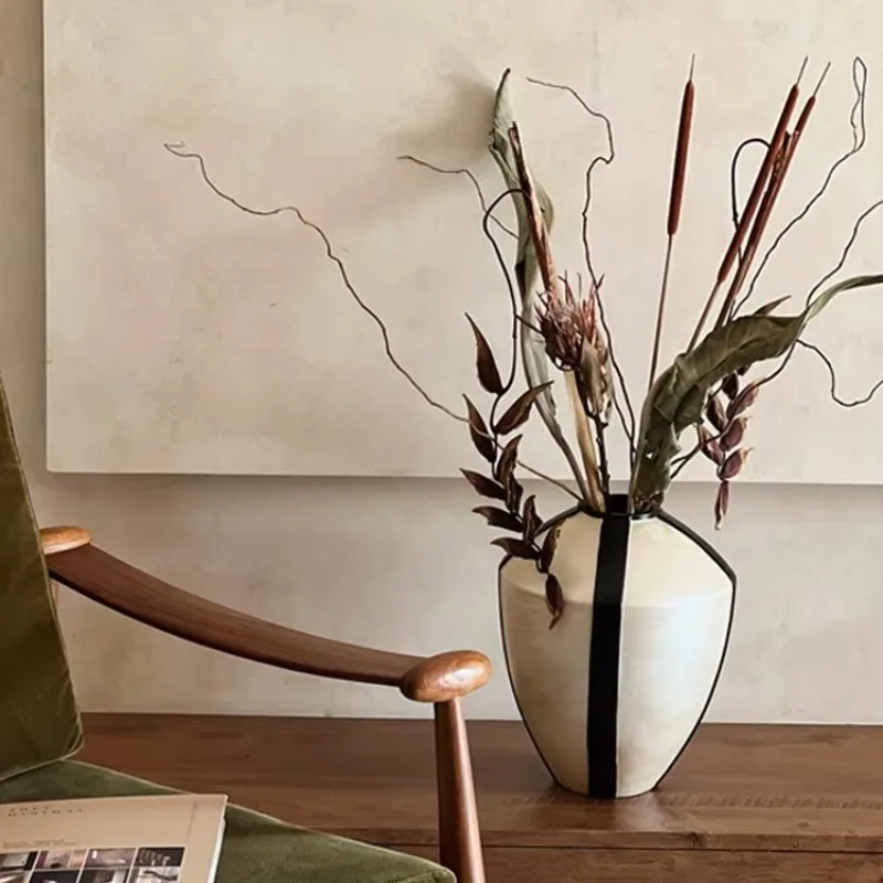 HYS medieval light luxury vase model room living room dining table niche art flower arrangement decorative handicraft ornament