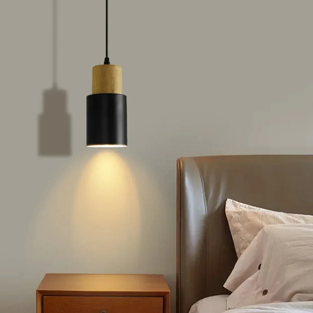 Nordic Pendant Light Wooden Macaron LED Iron Hanging Lamps For Living Room Bedroom Bedsides Restaurant Cafe Home Decor Lighting