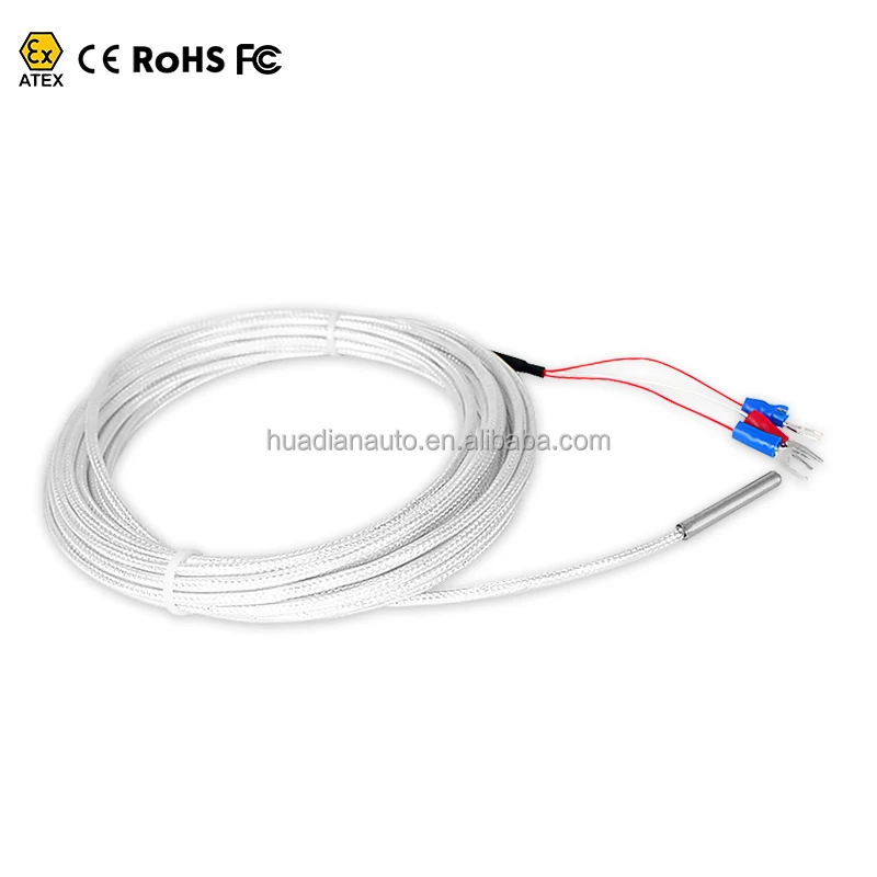 Cable Temperature  Probe  Pt100 Stainless Steel Temperature  4 Wires OEM/ODM IP65 1 Year Warranty Probe Length