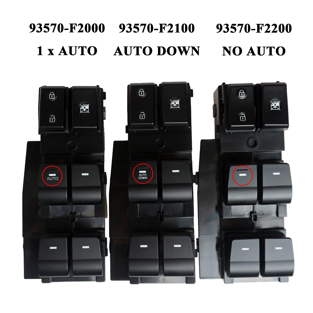 93570-F2000 93570-F2100 93570-F2200 Power Window Switch Front Left 18Pin For Hyundai Elantra 2015 2016 2017 2018 2019 2020