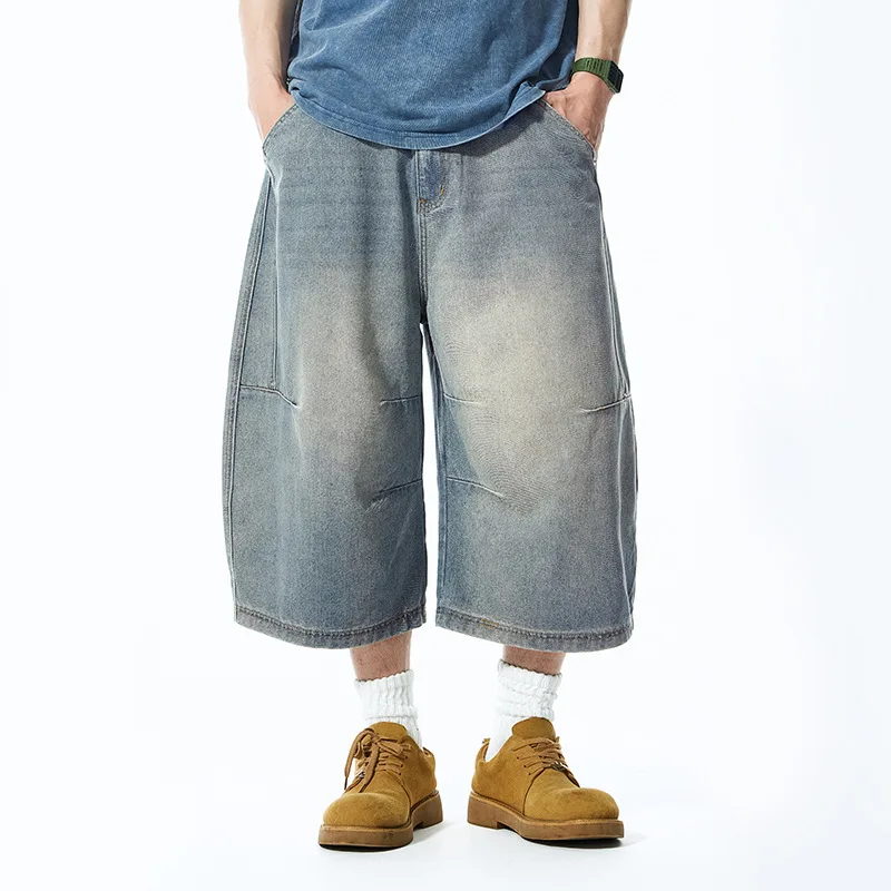 

Men's Clothing Tailored Seven-point Scimitar Jeans 2025 Spring And Summer New Washed Vintage Shorts Fashion And Casual FPZU