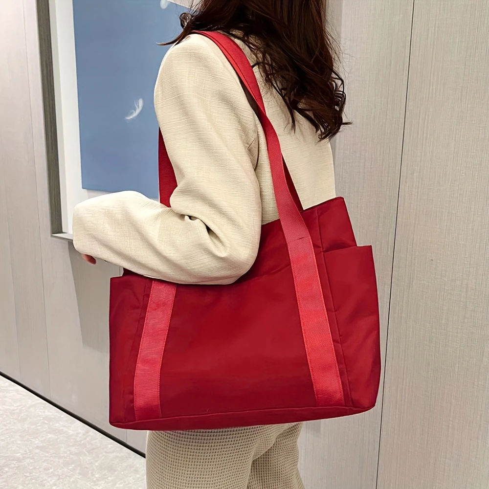 حقيبة حمل كاجوال ذات سعة كبيرة للنساء، حقيبة حمل عصرية وخفيفة الوزن، حقيبة سفر بكتف واحد من قماش أكسفورد