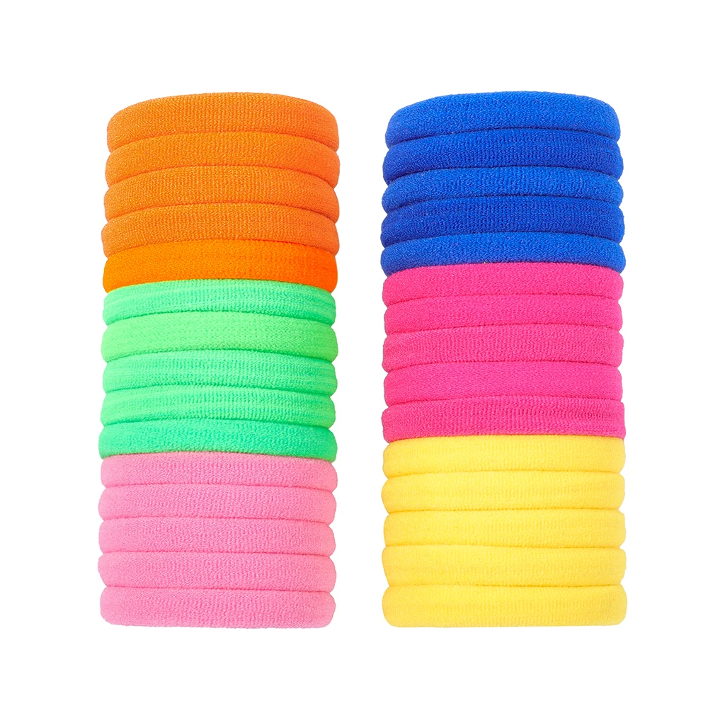 Gomas elásticas para el pelo para niña y mujer, bandas de goma de nailon coloridas, diadema, coletero, accesorios para el cabello, juego de 30 Uds.