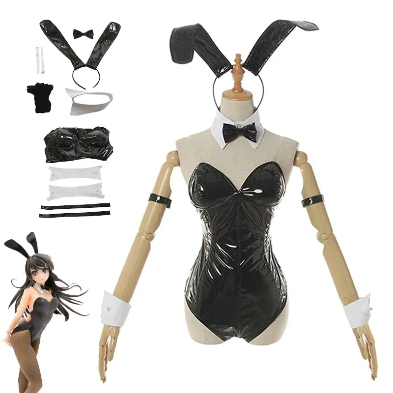 Rascal Does Not Dream of Bunny Girl Senpai-Sakurajima Mai Cosplay Costume Bunny Girl Jumpsuit Outfits Halloween Carnival Suit