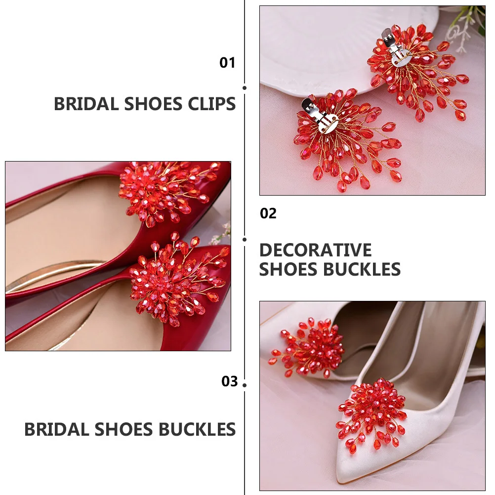 

2Pcs Wedding Shoe Clips Crystal Decorations Exquisite Shape Attractive Impressive Suitable Daily Life Gatherings