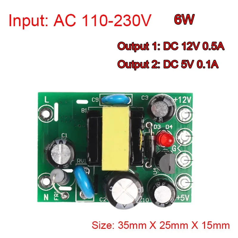 Dual Output Isolated Switching Power Supply Module Step Down Buck Converter AC-DC 110V-230V to 5V 12V 24V 36V 0.5-6A