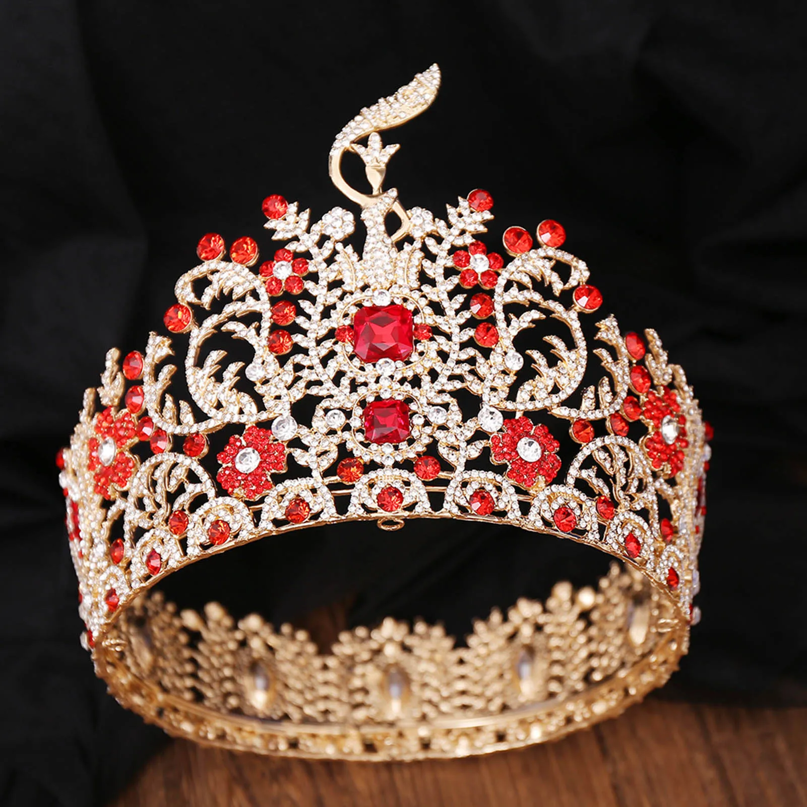 Adult Princess Crown with Rhinestone Wedding Temperament Simple Style Sparkling Crown for Masquerade Ball Banquet Cosplay