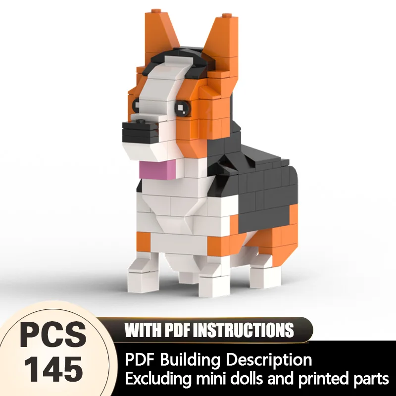 

Creators Animal Series Model MOC Building Bricks Tri-Color Dog Modular Technology Gifts Holiday Assemble Children Toys Suit