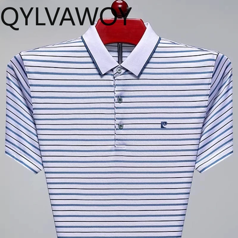 QYLVAWOY Polo Shirts New Summer Mens T Shirt High Quality Polo Shirts Herren Anti-wrinkle Short Sleeve Tops Lapel Man Clothes