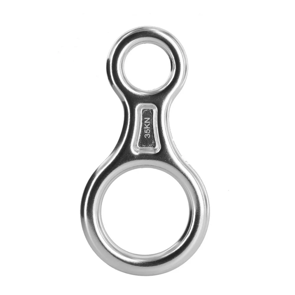 

1pc Climbing Descender 35Kn Silver 7.4X14.4Cm Alloy Rappelling Device For Mountaineering Outdoor Climbing