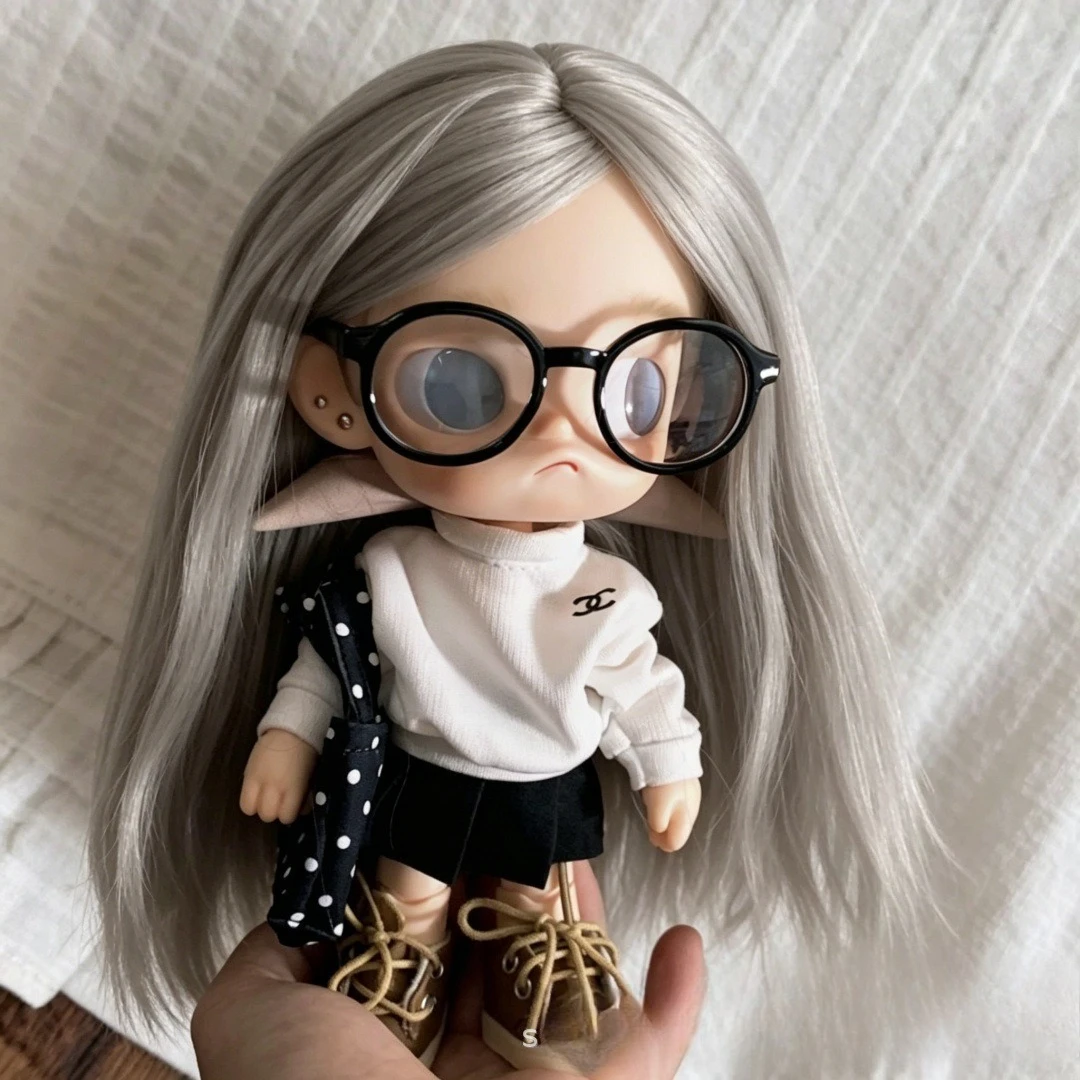 

[Flax gray high-end wig] Pei Qin/Xiaobu Gazi sister doll wig embryo high temperature silk spot