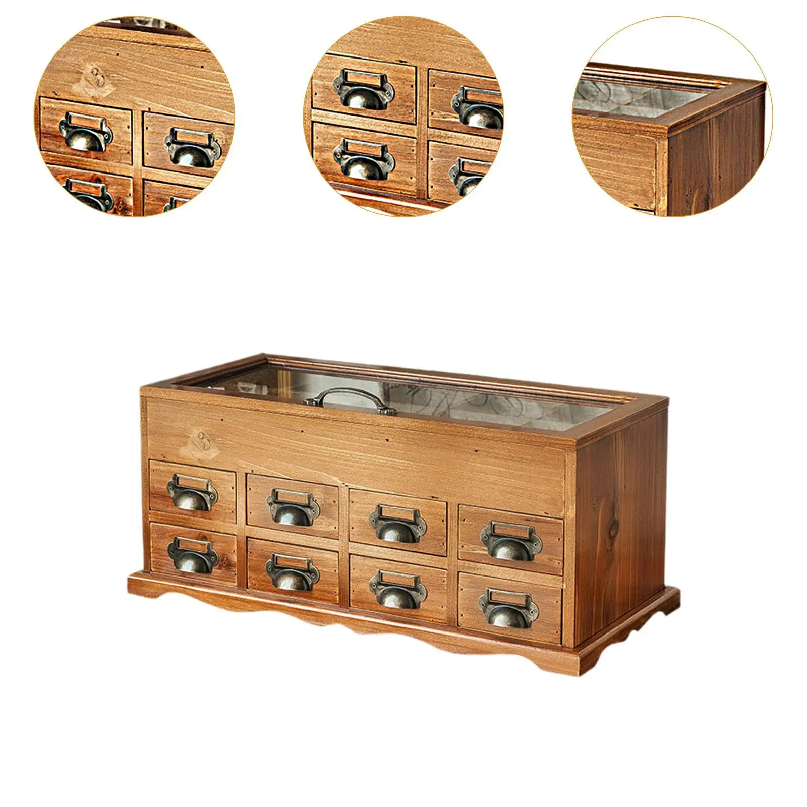 Desktop Craft Storage Drawer Box Stationery Supplies Organizers Wood Storage Box for Pencils Paper Clips Scrapbooking Items