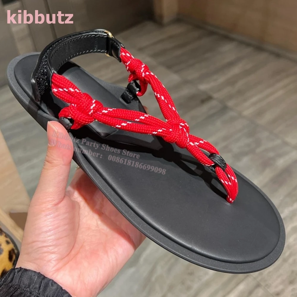 Genuine Leather Beach Sandals Clip Round Toe Flat with Mixed Color Outdoor Summer Fashion Elegant Concise Sexy Women Shoes New