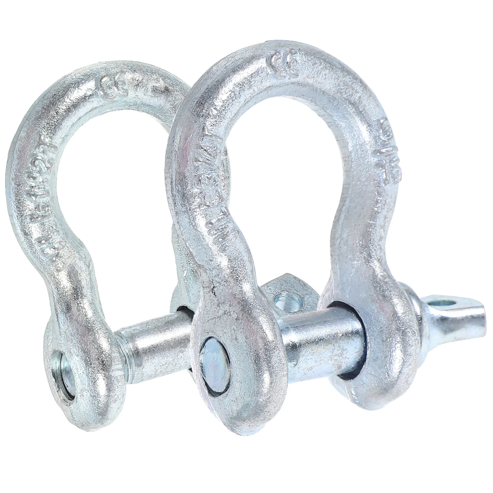 2 Pcs American U-shaped Buckle Towing Accessories Recovery Shackles Truck Heavy Duty Metal Hooks Anchor