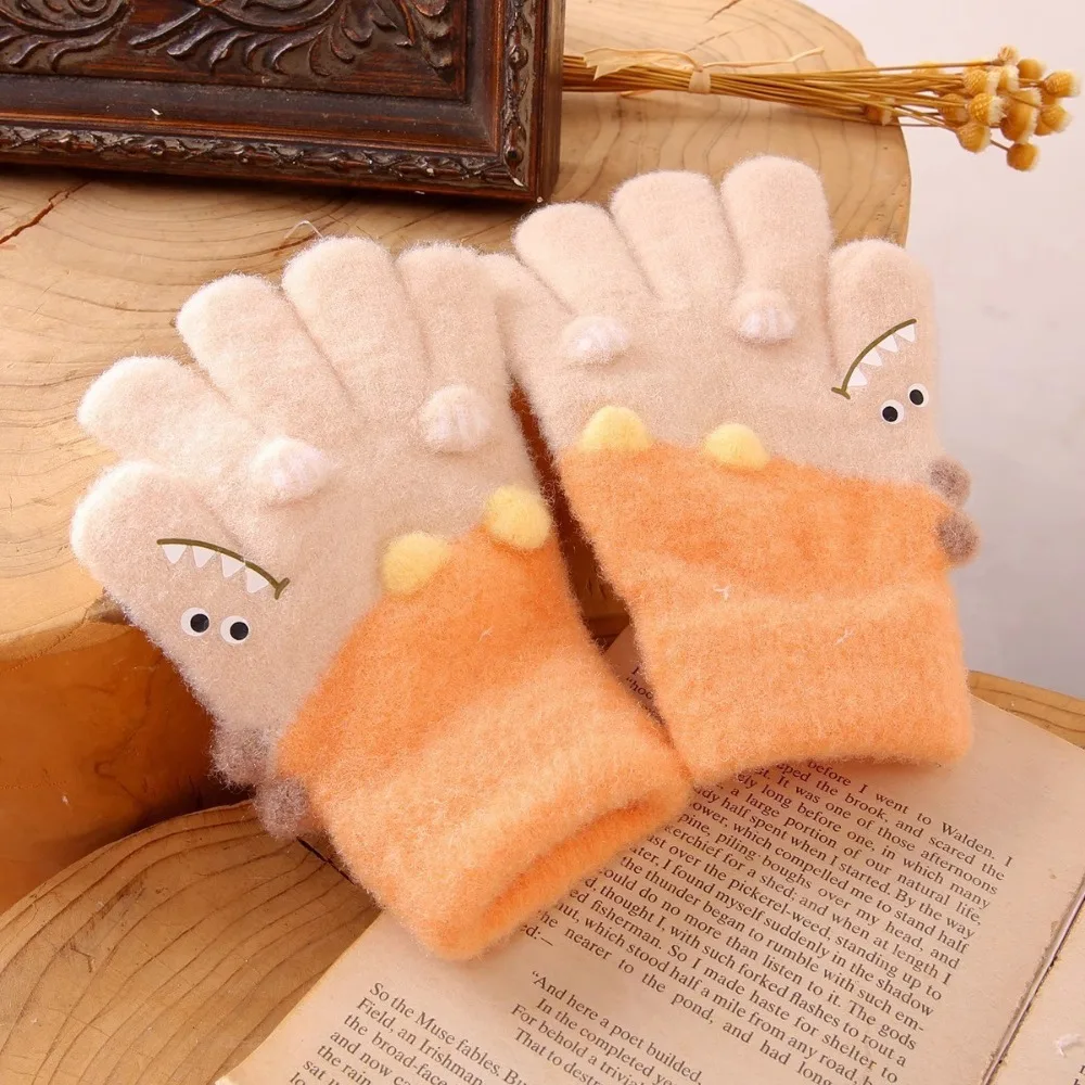 Gifts Thickened Winter Children's Gloves Five-finger Children's Warm Tools Gloves Warm Warm Full Cover Glove