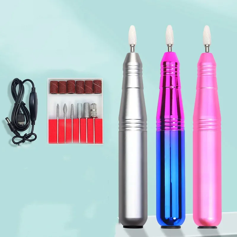 

Nail Equipment File Drill Pen Usb Manicure Milling Cutter Set Electric Nail Drill Machine 35000RPM UV Gel Polish Remove Portable