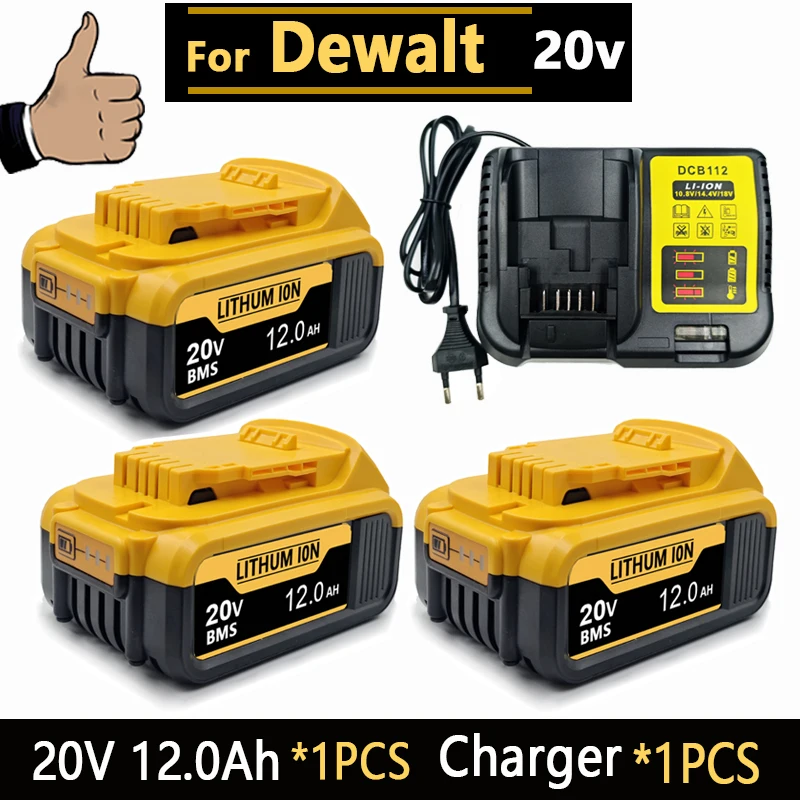 Originele Dewalt 20V oplaadbare gereedschapsbatterij DCB200 DCB201 DCB206 20v 6AH 8AH 12AH. Voor Dewalt 18V 20V gereedschapsbatterij. - afbeelding 1