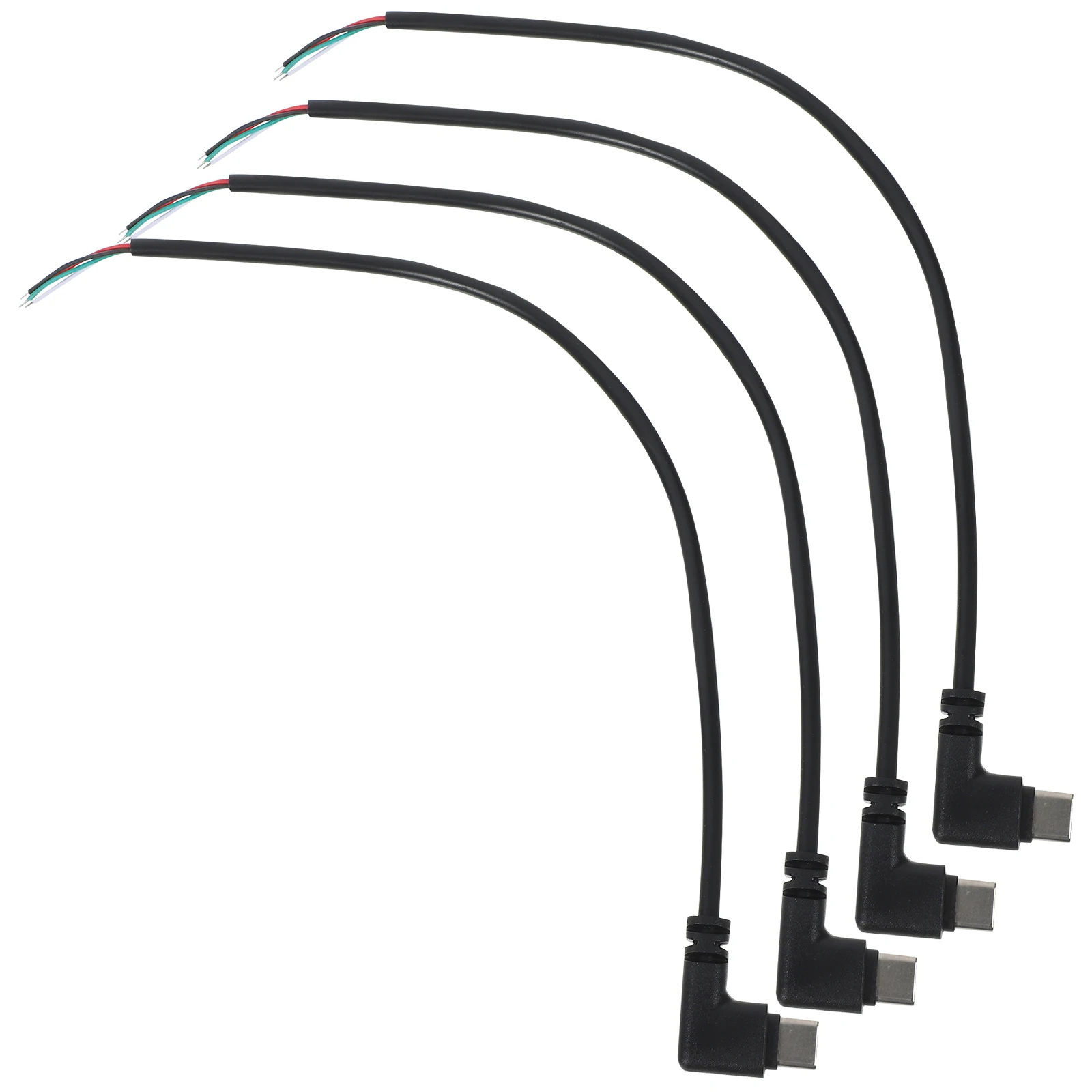 

4pcs Data Cable Short Right Angle Type 4-Pin End Cable C to 4 Pin Bare Wire Open End Male Plug Transfer