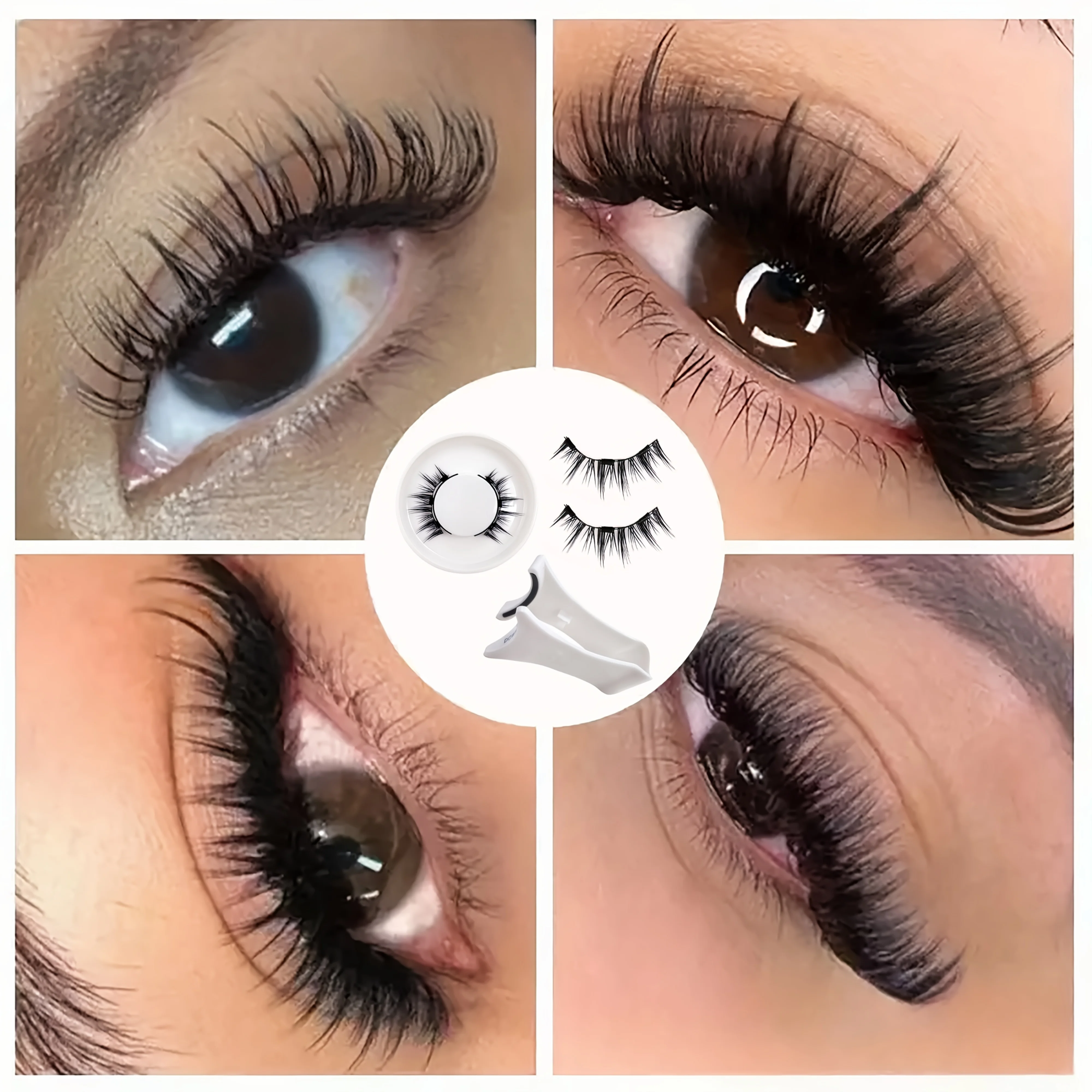 مجموعة رموش مغناطيسية ثلاثية الأبعاد - رموش إضاءة ريش قابلة لإعادة الاستخدام 6-12 مم D Curl | هيبوالرجينيك مناسب للمبتدئين ليلاً ونهارًا من جلام الطبيعي #2