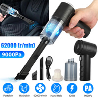 1PCS 2 In 1 Wireless Vacuum Cleaner Dual Use For Home And Car 120W High Power Powerful Vacuum Cleaner Black