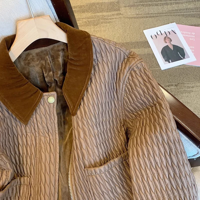 Jaqueta Vintage em Patchwork Colorido com Gola de Corduroy para Homens, Casaco de Alta Qualidade para Primavera e Outono, Estilo Personalizado para Mulheres