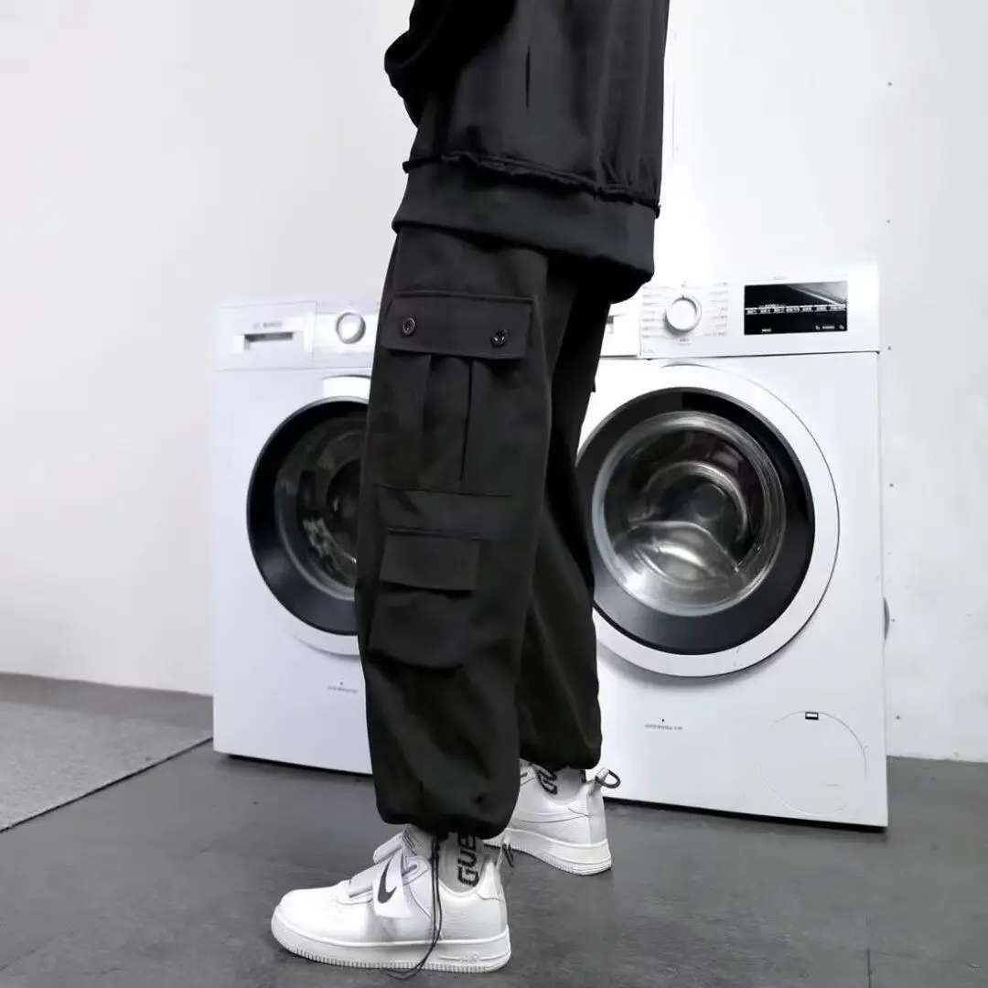 Nuovi pantaloni da lavoro larghi estivi da uomo sottili e casual con coulisse