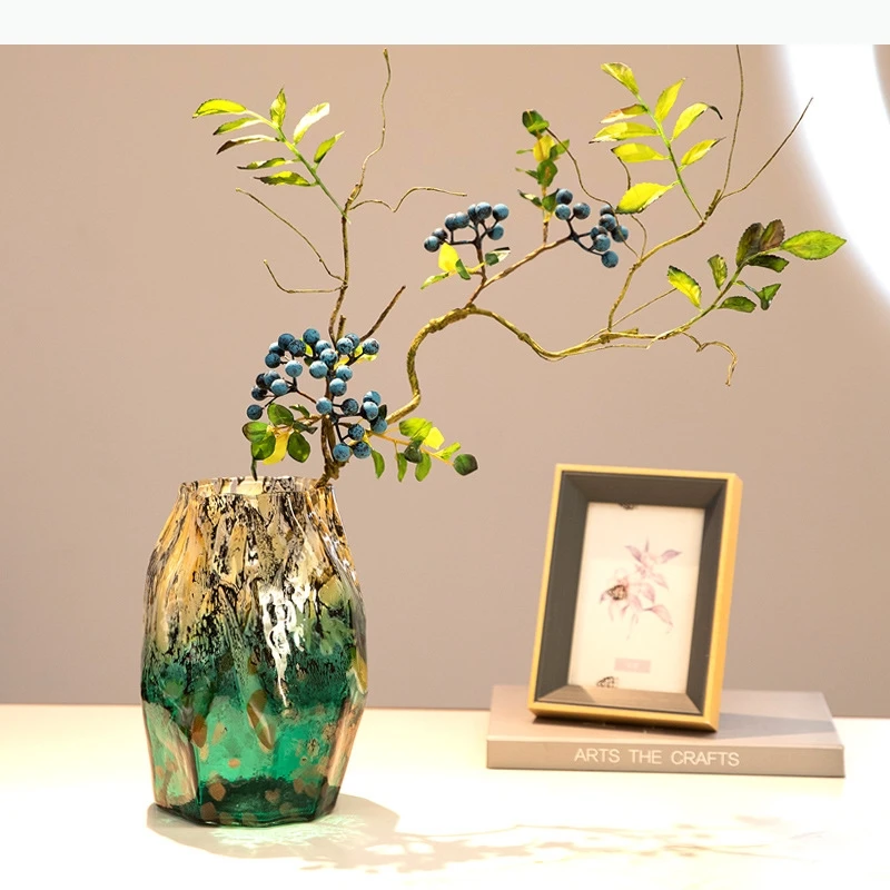 Glass Vase Irregular Gradients Speckled Black Glass Bottle Fruit Desktop Organization Organization Terrarium Vases Pots