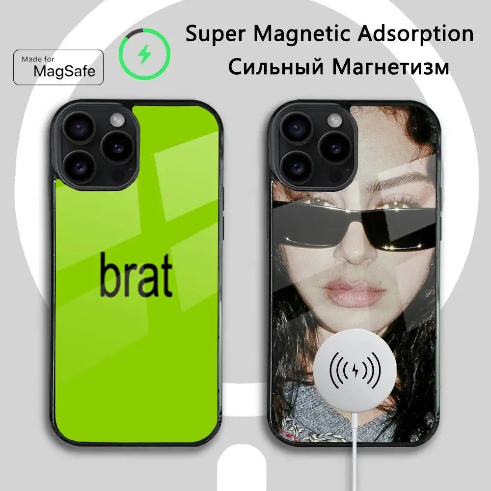 

C-Charli Singer xcx Phone Case For iPhone 16 15 14 13 12 11 Plus,Pro,Max Mini Magsafe Magnetic Wireless Charging