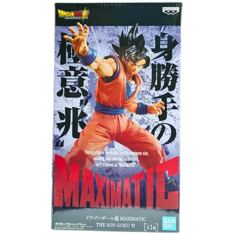 반다이 오리지널 드래곤 볼 슈퍼 애니메이션 피규어 MAXIMATIC Son Goku 액션 피규어 Toys for Kids Gift Collectible Model Ornaments