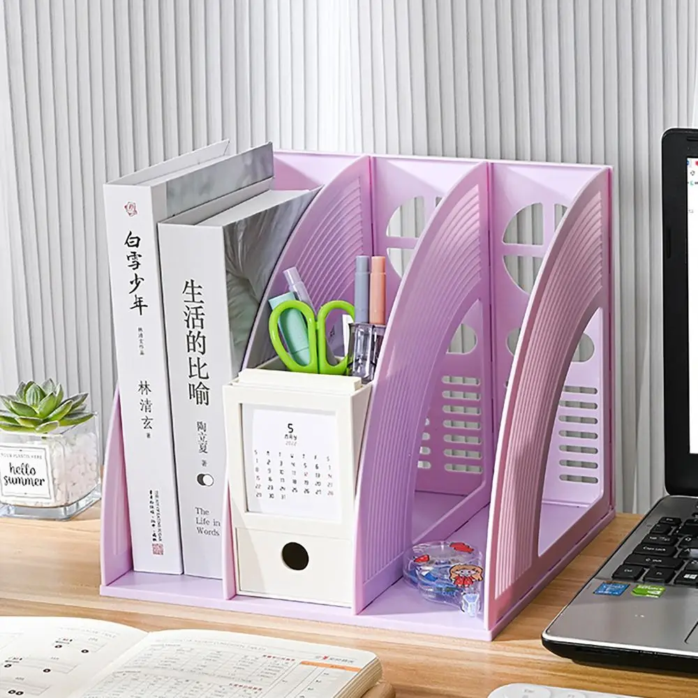 

Простые цветные подставки для книг Morandi, двухсторонние ручки, настольный органайзер, настольный держатель для файлов, настольная сортировочная стойка для студенческого офиса