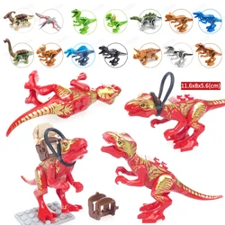 Red Tyrannosaurus Knight Set Building Block Moc Figures Training War Dragon World War Assemble Scenes Model Child Gifts Boy Toys