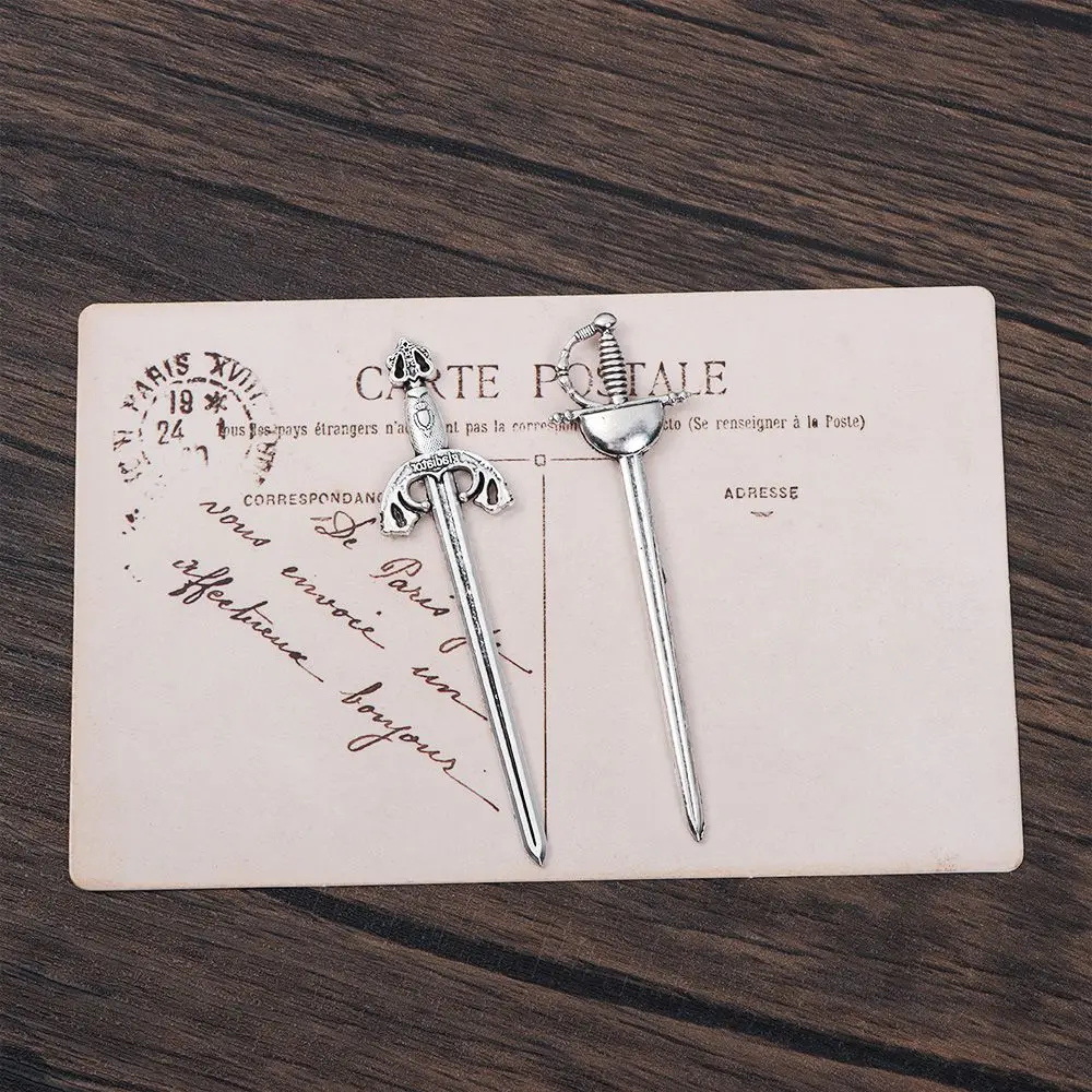 

6 шт., аксессуары, подвески для рукоделия, изготовление ювелирных изделий, серебряные мечи, нож, закладка, антикварные мечи, нож, закладки, подвески