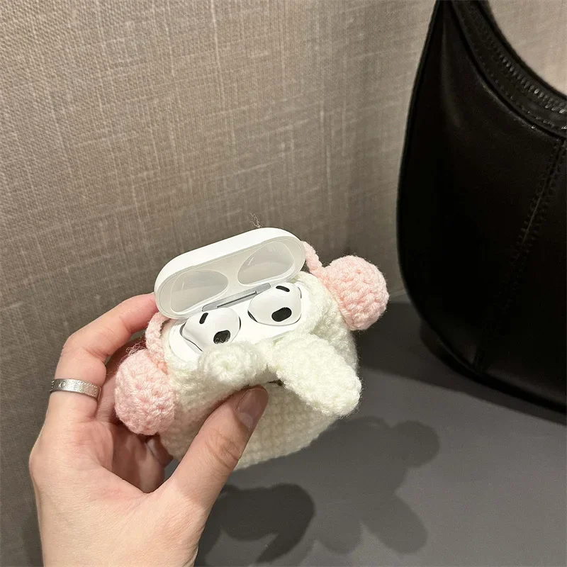 Mini coelho tecido universal caso para airpods 4 airpod 1 2 3 pro pro2 fones de ouvido bluetooth caixa carregamento caso capa