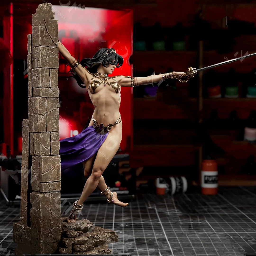 

1/24 Scale Resin Figure Model Kit Female dancer wielding a sword Unassembled and Unpainted 3D printing statue toy 1127