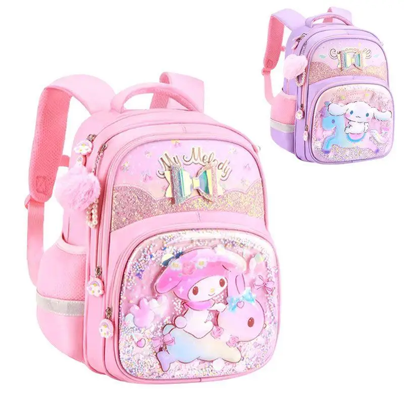 

Kawaii Sanrioed School Bags Anime Hello Kittys Backpack Grade 1-3 My Melody Cinnamoroll Student School Bags High Capacity Gift