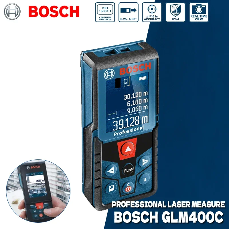 

BOSCH GLM 400 Laser Measures Color Screen Display 40M Distance Meter High Precision Laser Ruler Measurement Tools GLM400C