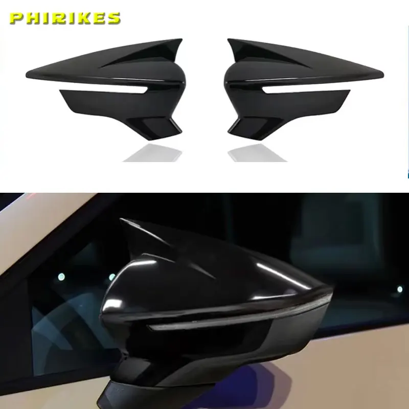 

2pcs Car Side Door Rear View Mirror Cover Cap Add on For SEAT Leon MK3 5F ST FR Cupra Ibiza Mk5 Arona KJ7 2017-2020