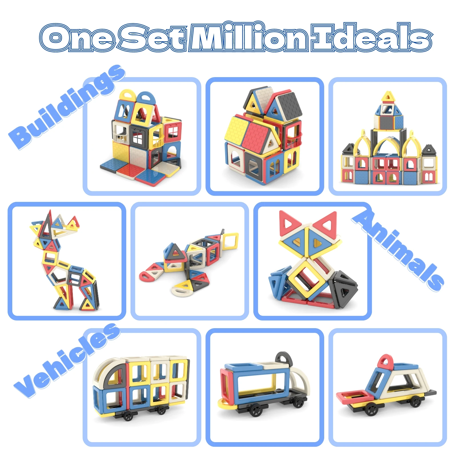 140個の磁気ブロック STEMおもちゃ 3歳以上 男の子と女の子向け ゲームを通して学ぶ