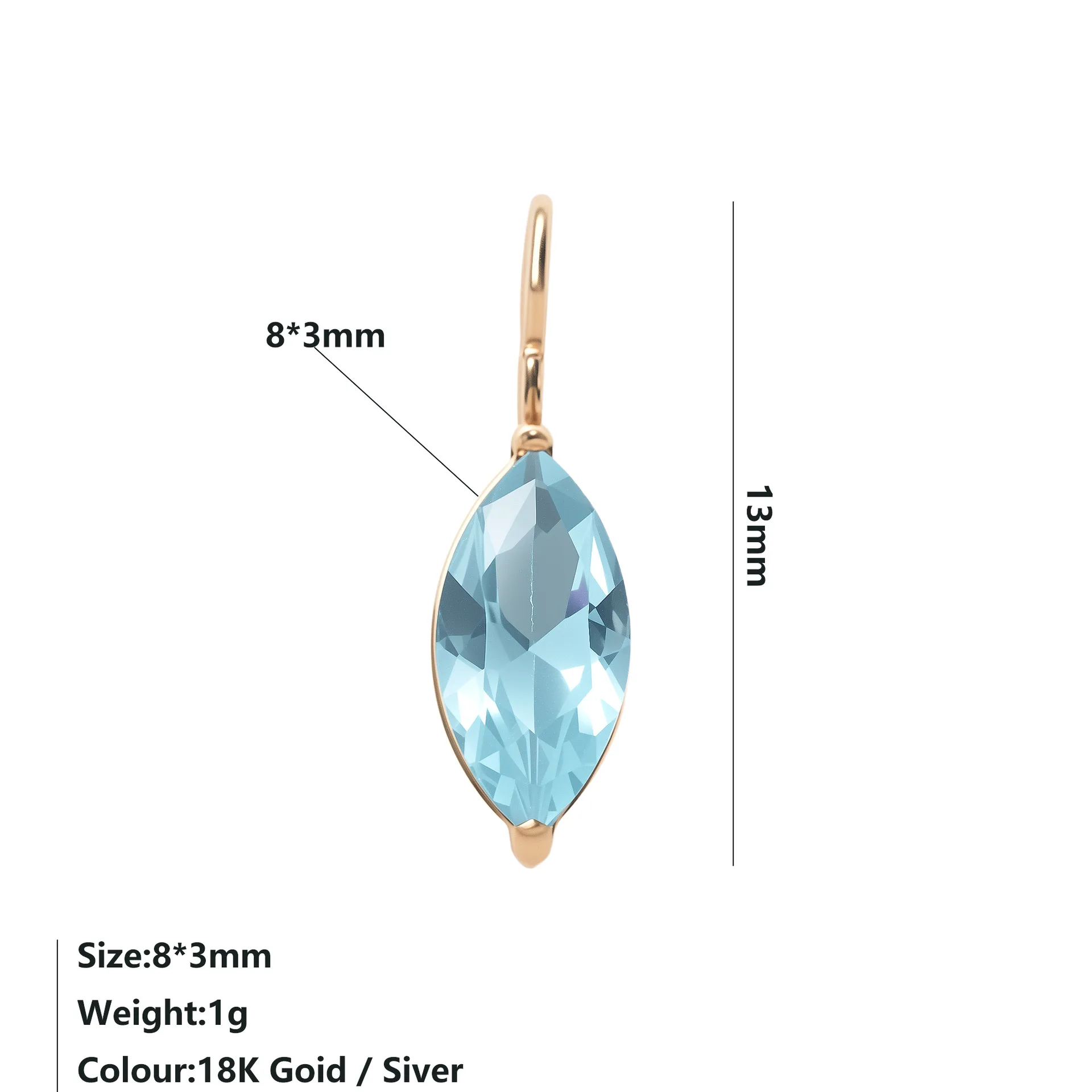 Tiny Marquise Crystal Charms for DIY Earrings