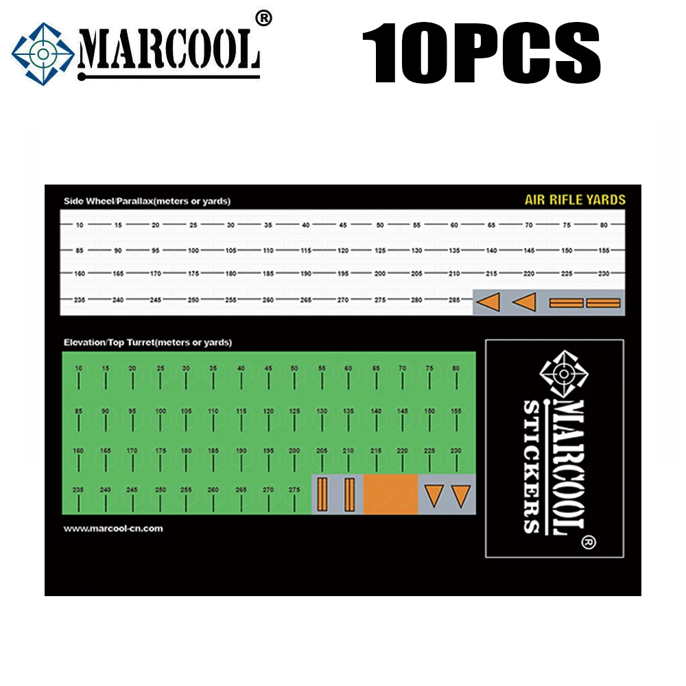 Marcool Riflescopes Sight Turret & Side Adjustment Scale Count Label Stickers Scope stickers