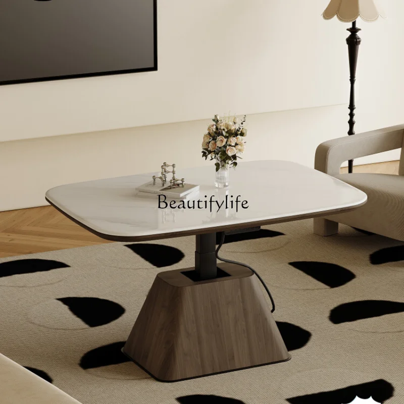 

Italian Minimalist Microlite Intelligent Electric Lifting Tea Table Floor-Type High-End Tea Table