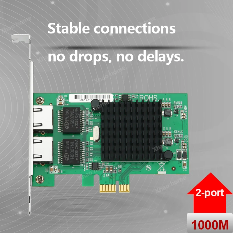 듀얼 포트 PCIe 기가비트 이더넷 카드, 2x1000Mbps LAN 어댑터 RJ45, Windows/Linux용 데스크탑 PC/서버용 PCI-E X1 네트워크 카드