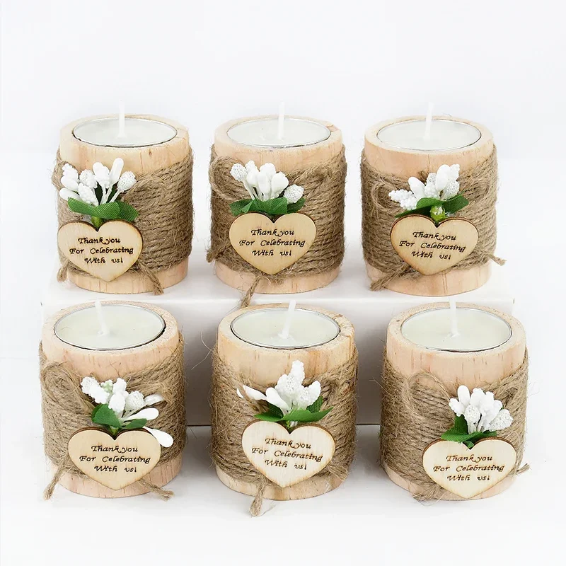 5/10pcs Wedding Wooden Tealight Candle Holder Thank You for Celebrating With Us Birthday Party Table Decoration Christmas Gifts