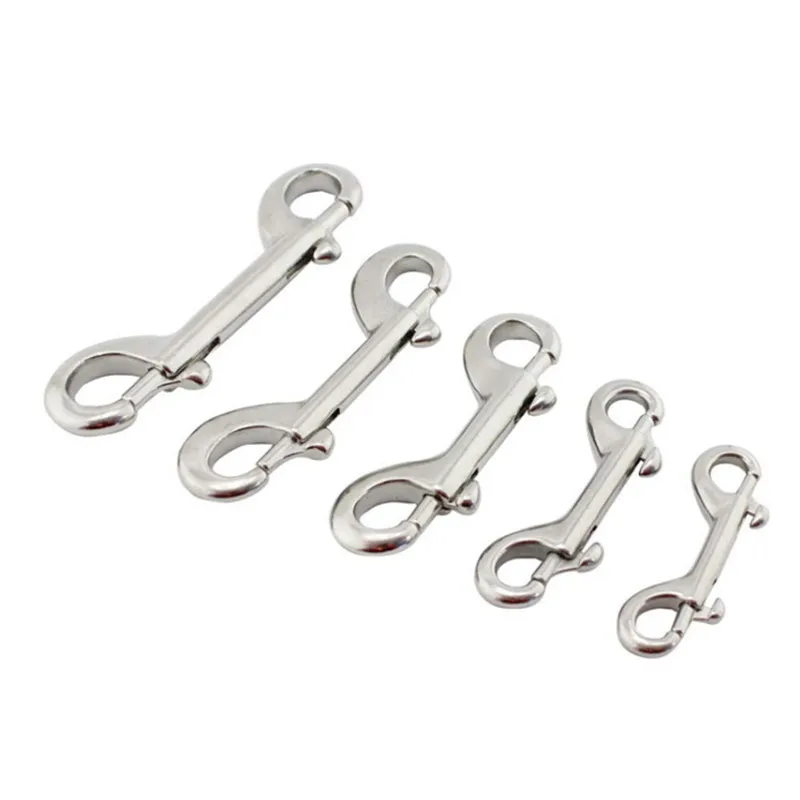 316 Stainless Steel Double Ended Snaps Hooks Scuba Diving 65mm\76mm Hook Double Ended Bolt Snap Buckle Metal Clip